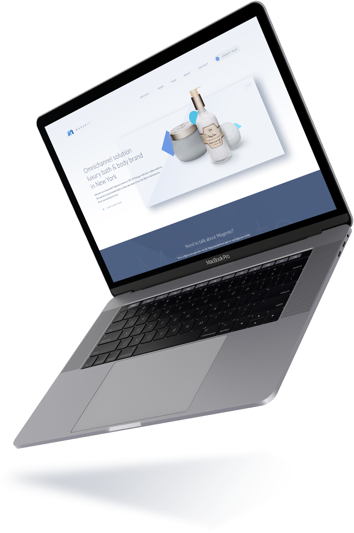 magebit website laptop mockup